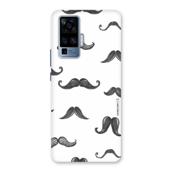 Moustache Pattern (Black) Back Case for Vivo X50 Pro