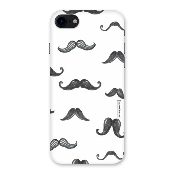 Moustache Pattern (Black) Back Case for iPhone SE 2020