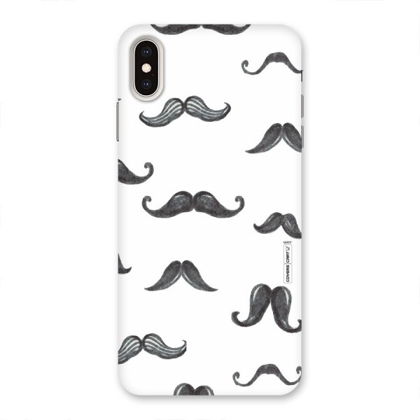 Moustache Pattern (Black) Back Case for iPhone XS Max