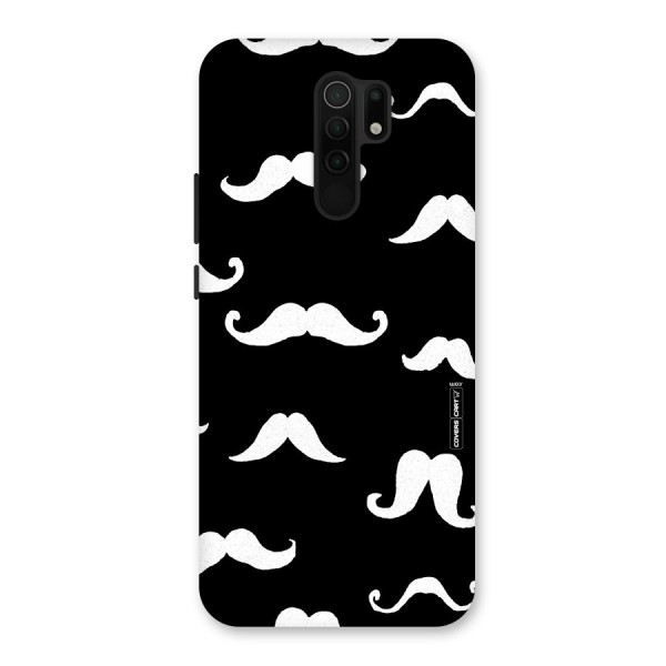 Moustache Pattern (White) Back Case for Redmi 9 Prime