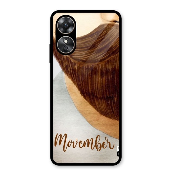 Movember Moustache Glass Back Case for Oppo A17