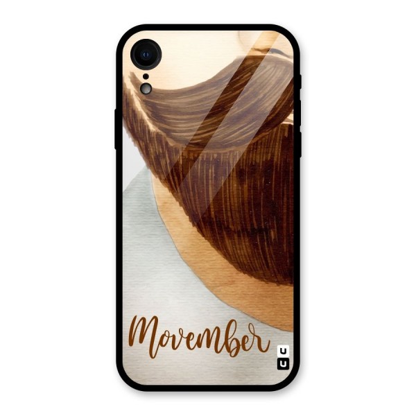 Movember Moustache Glass Back Case for XR