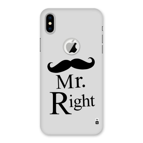 Mr. Right. Back Case for iPhone XS Logo Cut