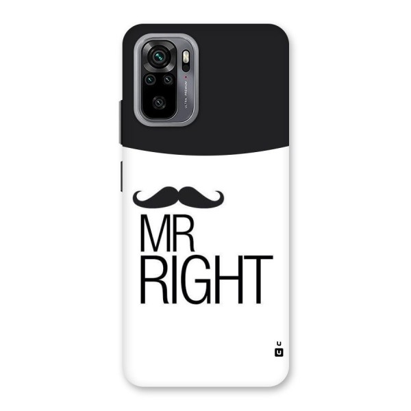 Mr. Right Moustache Back Case for Redmi Note 10