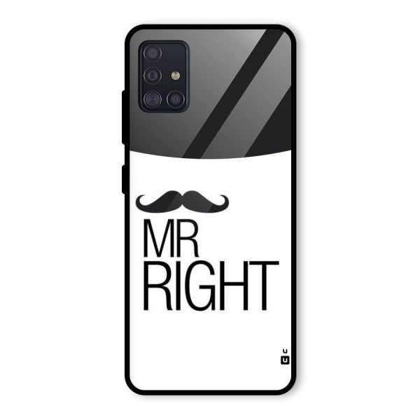 Mr. Right Moustache Glass Back Case for Galaxy A51