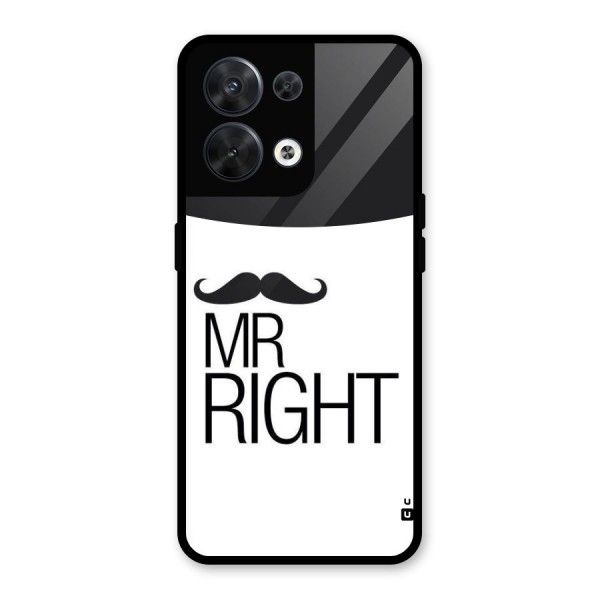 Mr. Right Moustache Glass Back Case for Oppo Reno8 5G