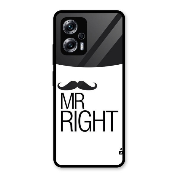 Mr. Right Moustache Glass Back Case for Redmi K50i