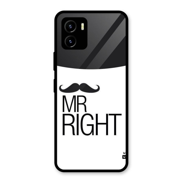 Mr. Right Moustache Glass Back Case for Vivo Y15s