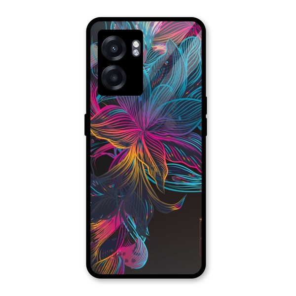 Multi-Colour Flowers Glass Back Case for Oppo K10 (5G)