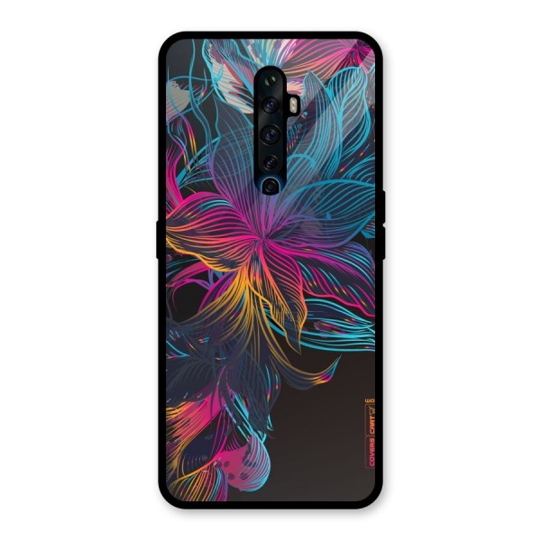 Multi-Colour Flowers Glass Back Case for Oppo Reno2 Z