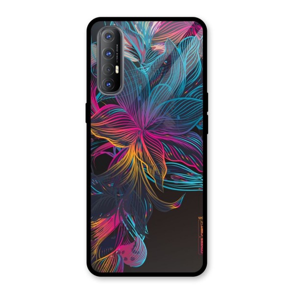 Multi-Colour Flowers Glass Back Case for Oppo Reno3 Pro