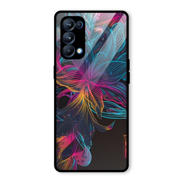 Multi-Colour Flowers Glass Back Case for Oppo Reno5 Pro 5G