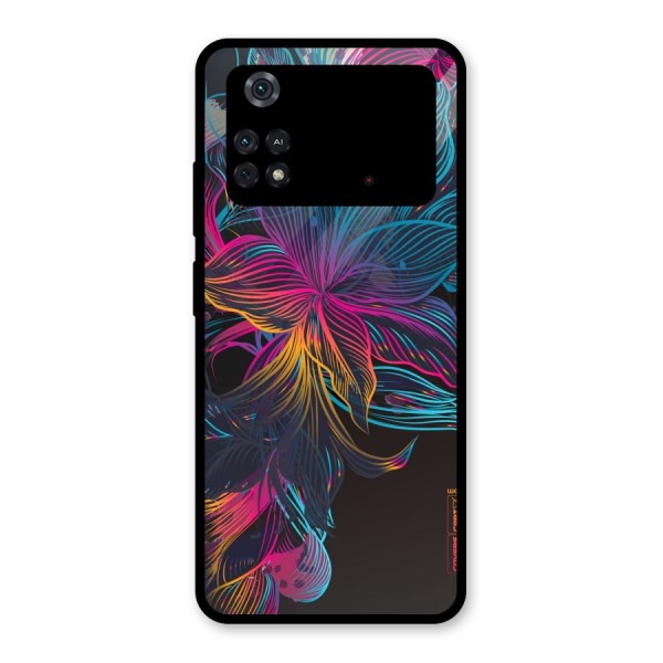 Multi-Colour Flowers Glass Back Case for Poco M4 Pro 4G