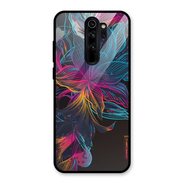 Multi-Colour Flowers Glass Back Case for Redmi Note 8 Pro