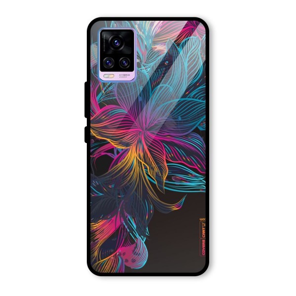 Multi-Colour Flowers Glass Back Case for Vivo V20 Pro