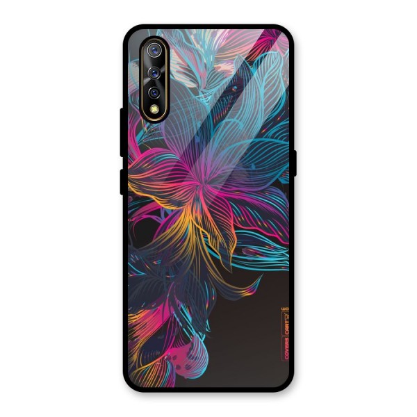 Multi-Colour Flowers Glass Back Case for Vivo Z1x