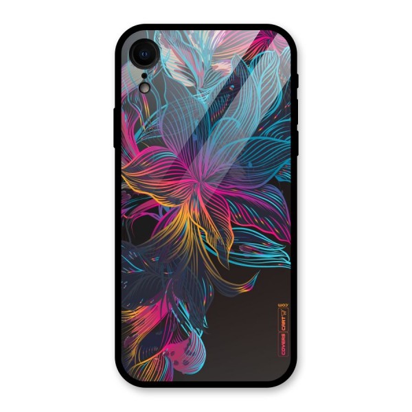 Multi-Colour Flowers Glass Back Case for XR