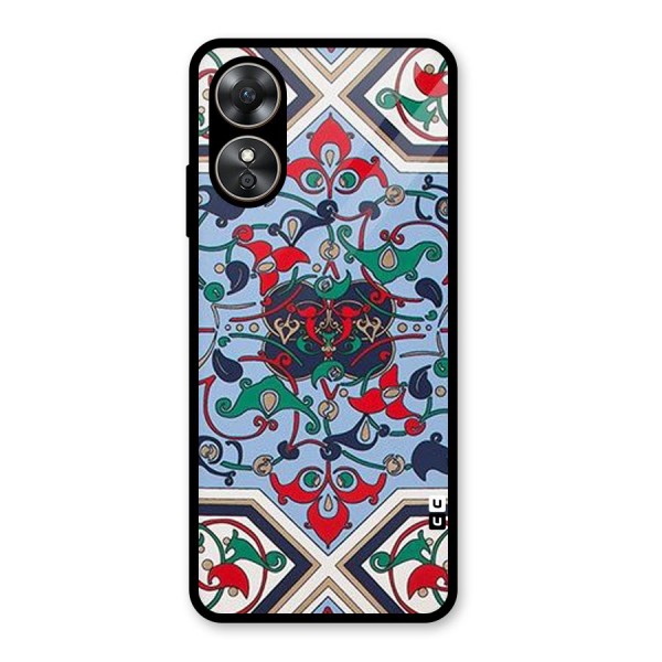 Multi Block Pattern Glass Back Case for Oppo A17