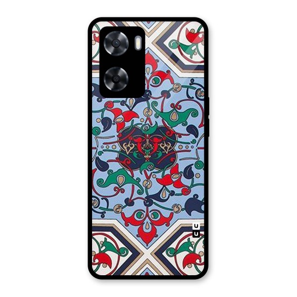 Multi Block Pattern Glass Back Case for Oppo A57 2022