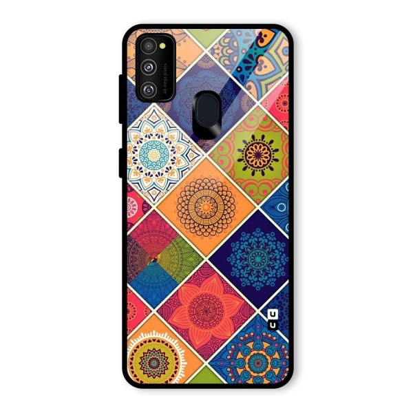 Multi Designs Glass Back Case for Galaxy M21