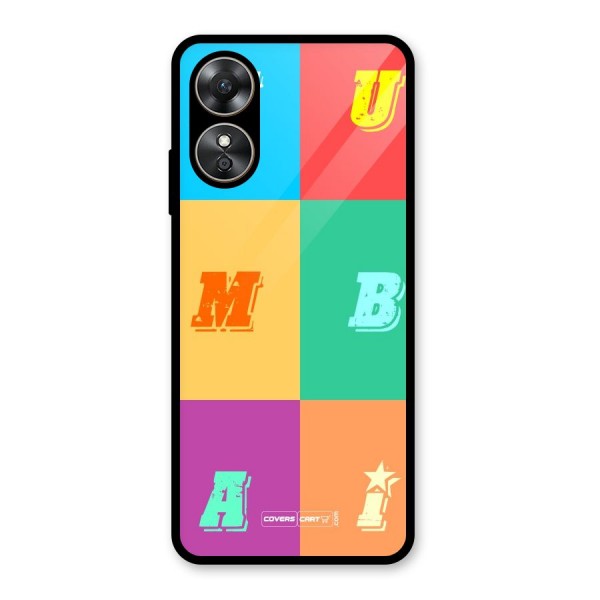 Mumbai Alphabets Glass Back Case for Oppo A17