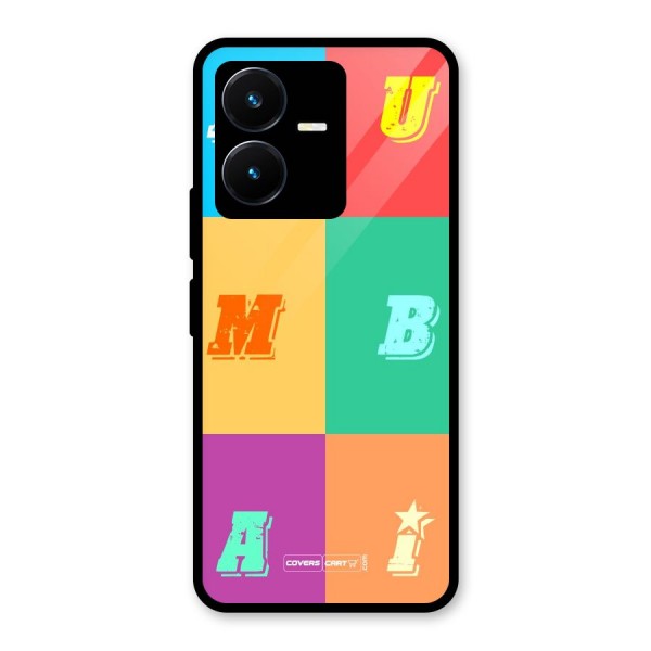 Mumbai Alphabets Glass Back Case for Vivo Y22