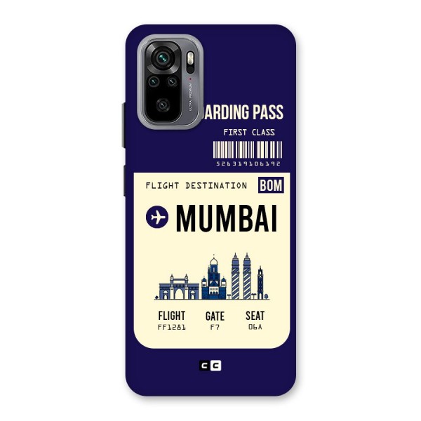 Mumbai Boarding Pass Back Case for Redmi Note 10