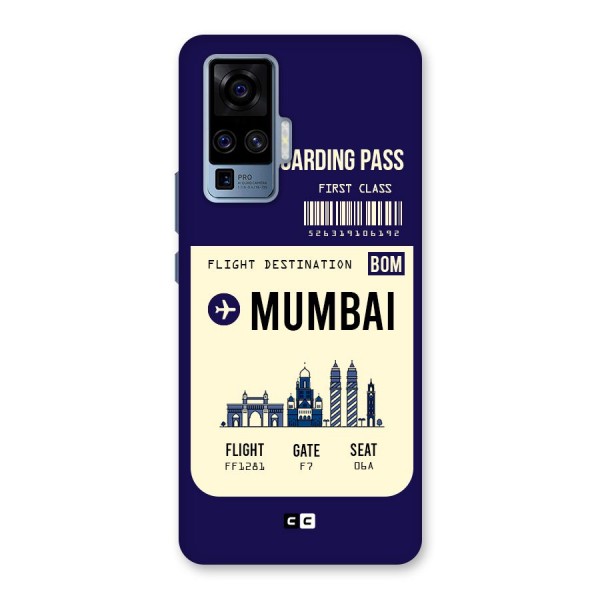 Mumbai Boarding Pass Back Case for Vivo X50 Pro