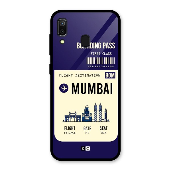 Mumbai Boarding Pass Glass Back Case for Galaxy A30