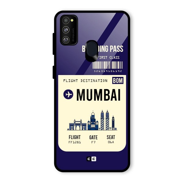 Mumbai Boarding Pass Glass Back Case for Galaxy M21