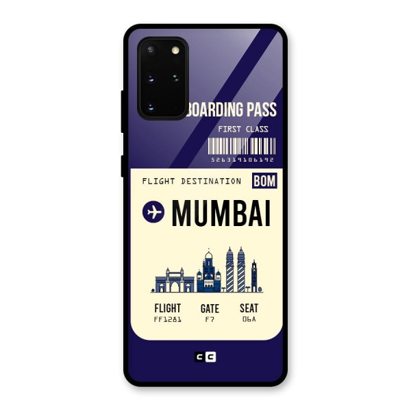 Mumbai Boarding Pass Glass Back Case for Galaxy S20 Plus