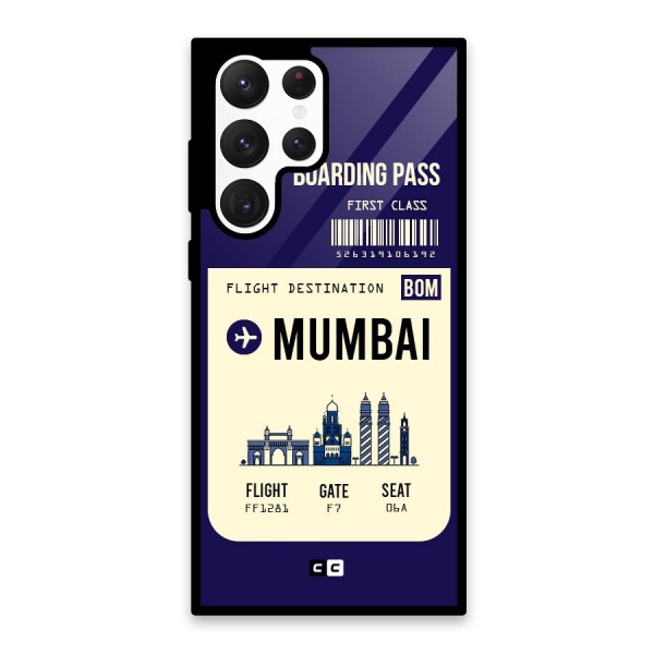 Mumbai Boarding Pass Glass Back Case for Galaxy S22 Ultra 5G