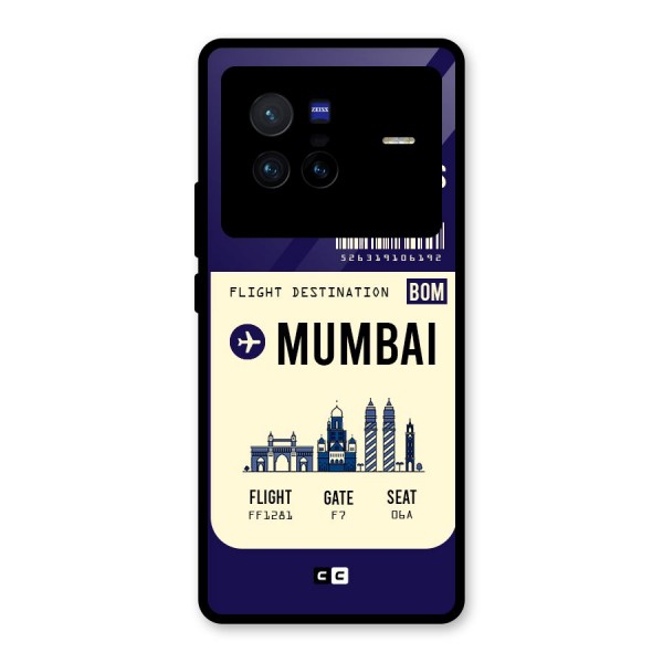 Mumbai Boarding Pass Glass Back Case for Vivo X80