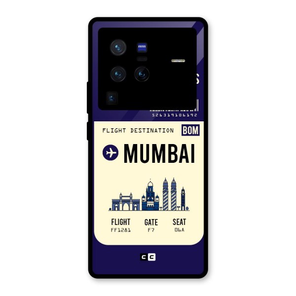 Mumbai Boarding Pass Glass Back Case for Vivo X80 Pro