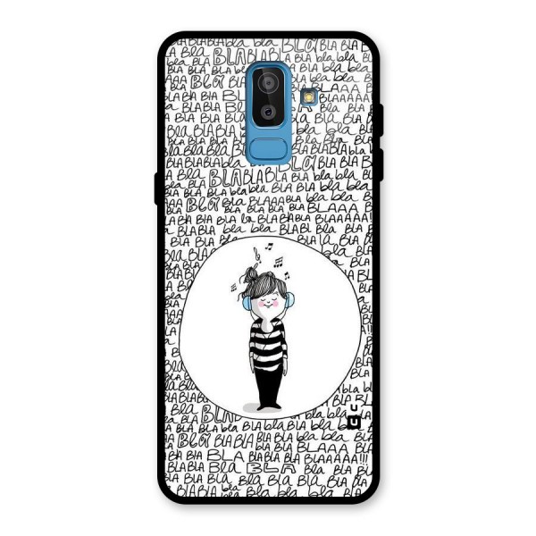 Music And Bla Bla Glass Back Case for Galaxy J8