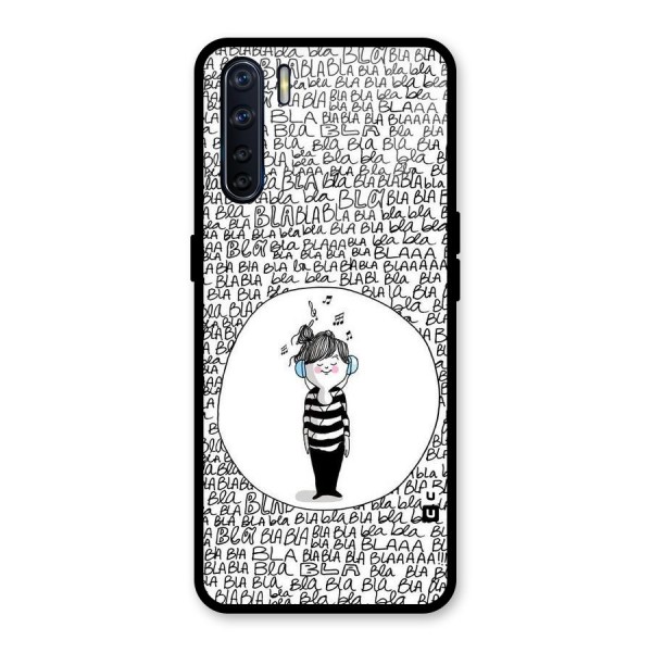 Music And Bla Bla Glass Back Case for Oppo F15