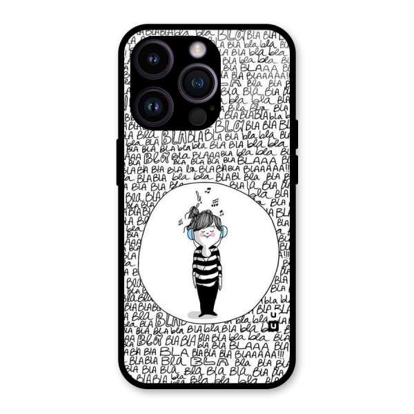 Music And Bla Bla Glass Back Case for iPhone 14 Pro