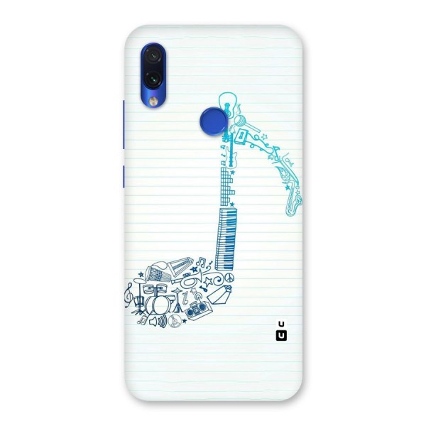 Music Note Design Back Case for Redmi Note 7