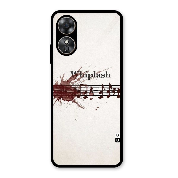 Music Notes Splash Glass Back Case for Oppo A17