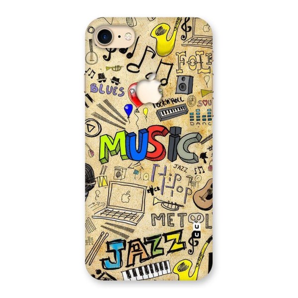 Music Pattern Back Case for iPhone 7 Apple Cut