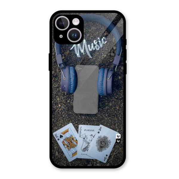 Music Power Cards Glass Back Case for iPhone 14 Plus