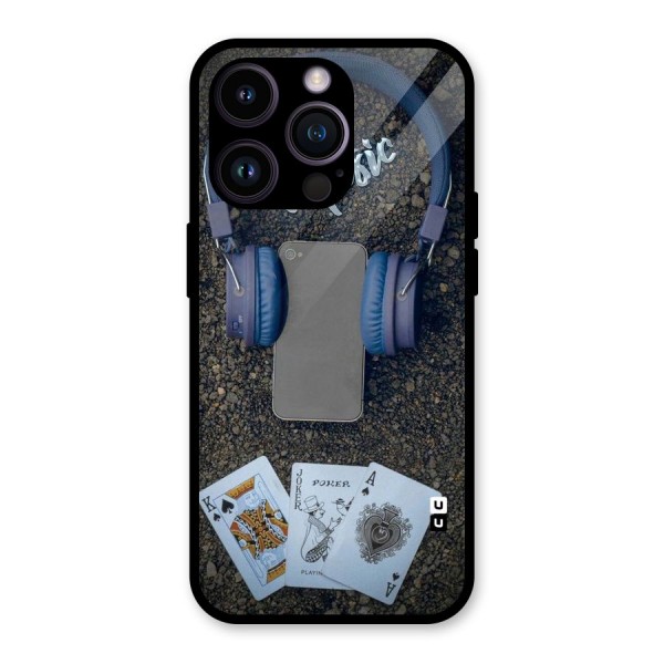 Music Power Cards Glass Back Case for iPhone 14 Pro