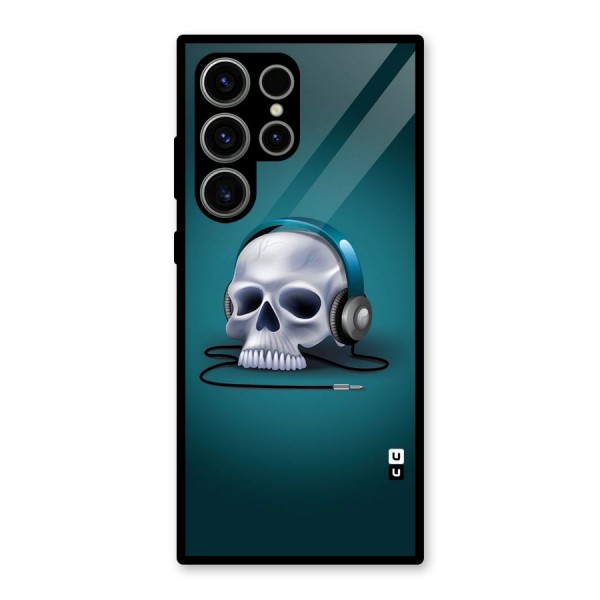 Music Skull Glass Back Case for Galaxy S23 Ultra