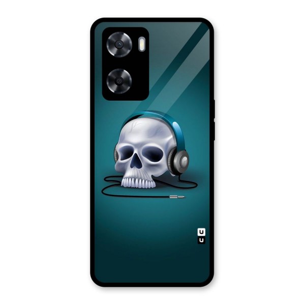 Music Skull Glass Back Case for Oppo A57 2022