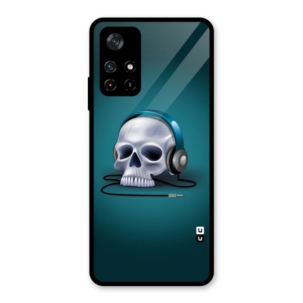 Music Skull Glass Back Case for Poco M4 Pro 5G