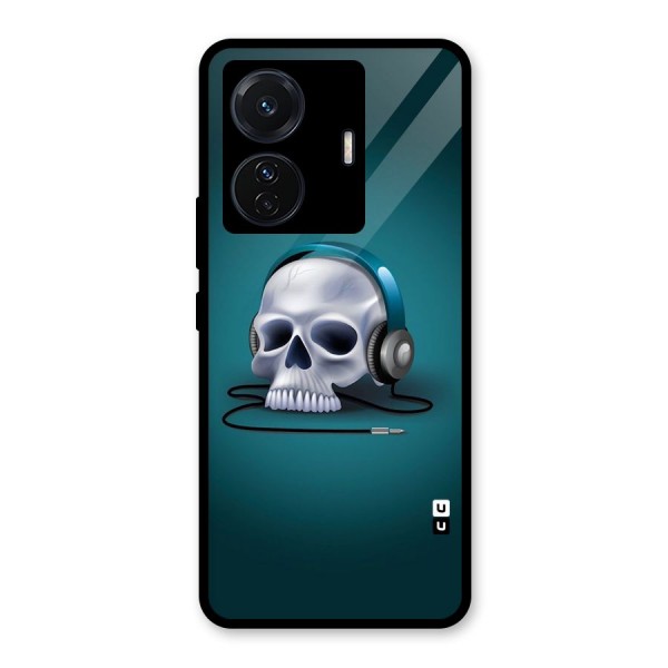 Music Skull Glass Back Case for Vivo T1 Pro