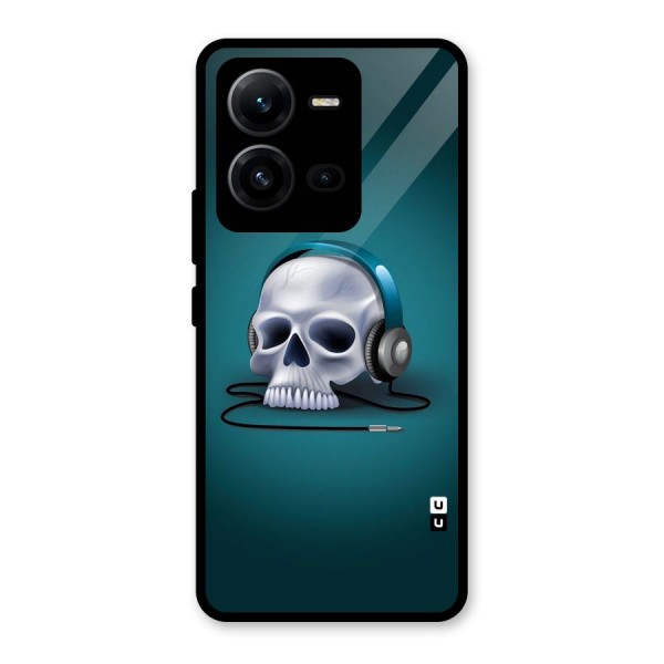 Music Skull Glass Back Case for Vivo V25