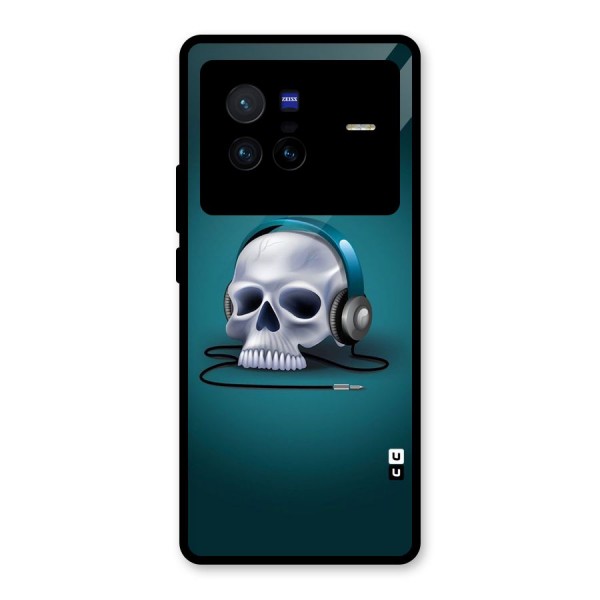 Music Skull Glass Back Case for Vivo X80