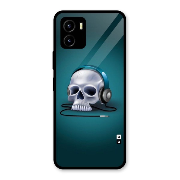 Music Skull Glass Back Case for Vivo Y15s