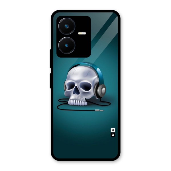 Music Skull Glass Back Case for Vivo Y22